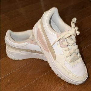 Puma Kids Cream and White Sneakers